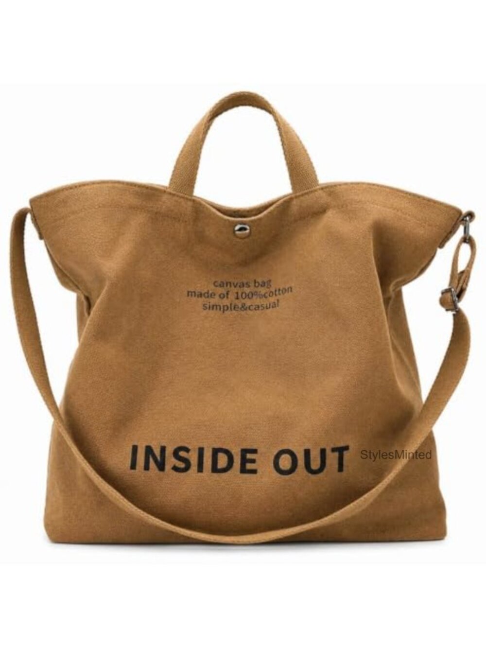 Canvas Tote Bag Women Multiple Pocket Crossbody Shoulder Adjustable Strap Work